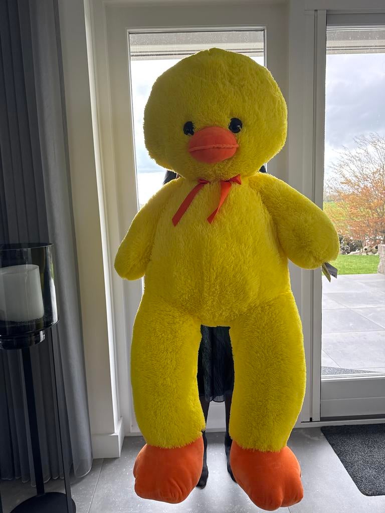 Grote gele eend knuffel - Nieuw, Overige merken, Ophalen of Verzenden, Zo goed als nieuw, Eend