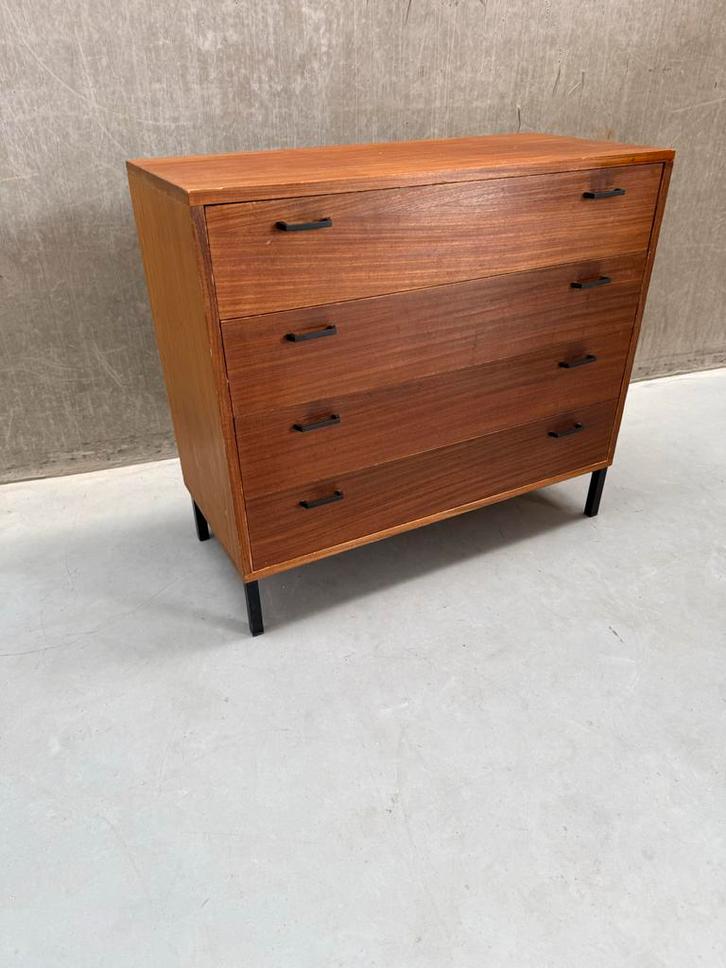 Vintage Simpla Lux Ladekast - Deens Design Teak, Huis en Inrichting, Kasten | Ladekasten, Gebruikt, Minder dan 100 cm, 50 tot 100 cm