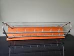 Vintage wandkapstok met hoedenplank - hout en chroom, Huis en Inrichting, Woonaccessoires | Kapstokken, Wandkapstok, Gebruikt