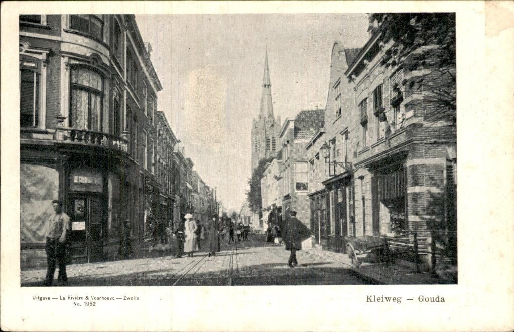 Gouda - Kleiweg - Straatzicht, Ophalen of Verzenden, Voor 1920, Ongelopen, Zuid-Holland