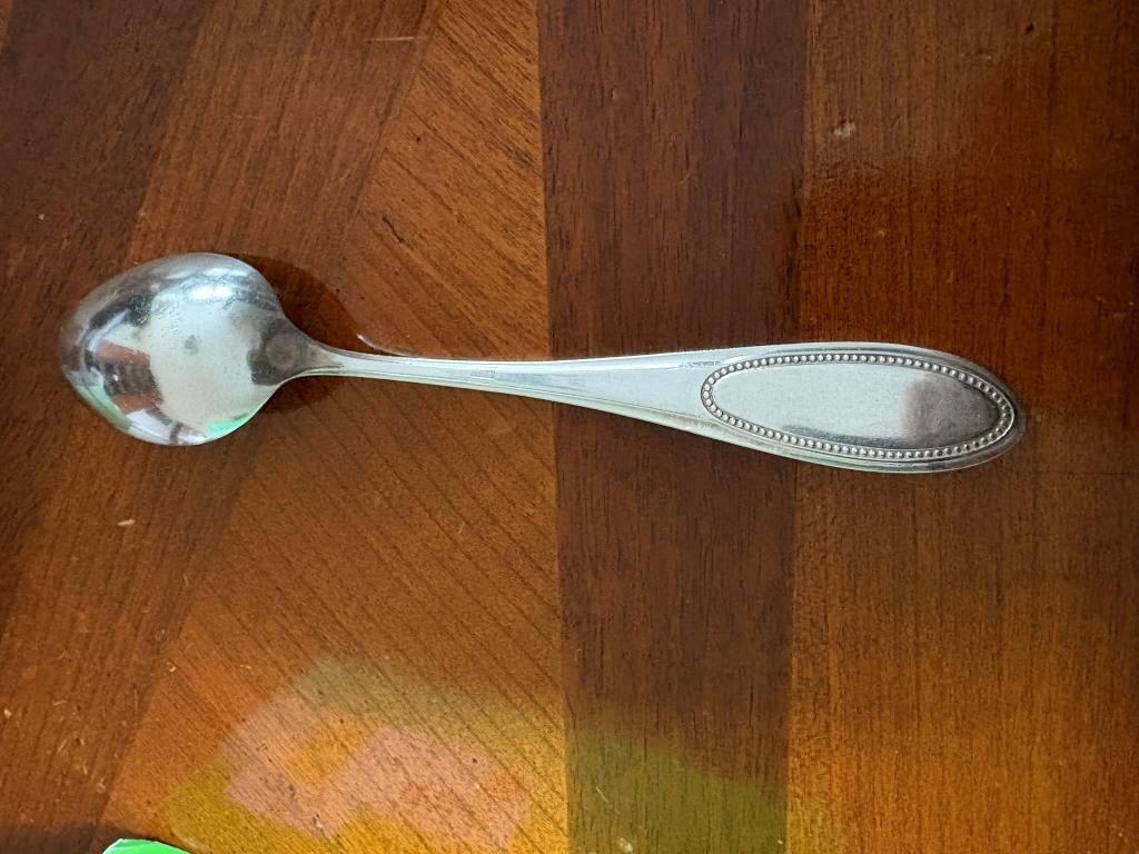Verzilverde lepel, Huis en Inrichting, Keuken | Bestek, Ophalen, Zo goed als nieuw, Zilver, Los bestek