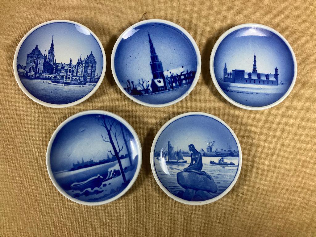 5 Royal Copenhagen kleine bordjes, Antiek en Kunst, Antiek | Wandborden en Tegels, Ophalen of Verzenden