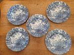 Engels blauw aardewerk borden 5st. "The Hunter by Myott", Ophalen of Verzenden