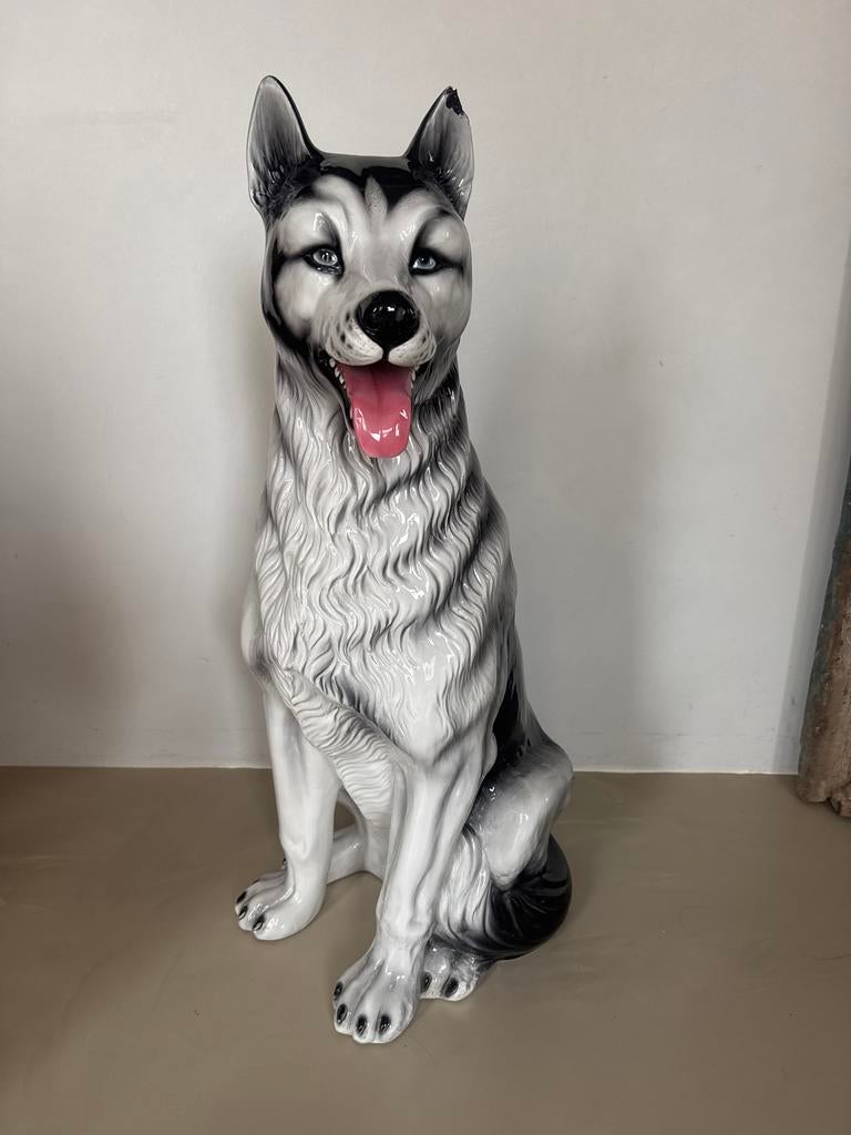 Vintage Italiaans porseleinen hond, Antiek en Kunst, Antiek | Porselein, Ophalen