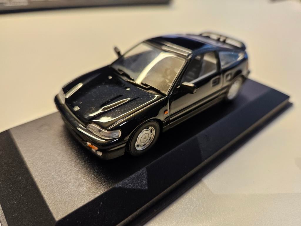 Minichamps Honda CR-X Coupe 1989 Zwart 1:43, Ophalen of Verzenden, Nieuw, Auto, MiniChamps