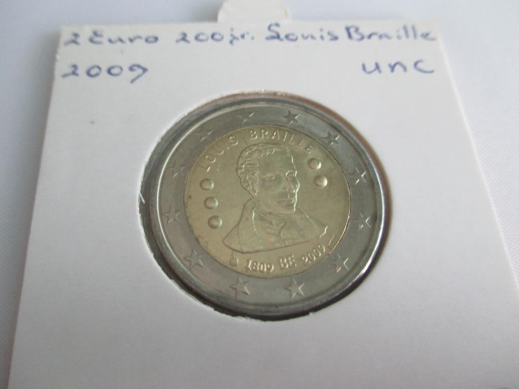 België 2 euro Louis Braille 2009 unc, Ophalen of Verzenden, België, 2 euro, Losse munt