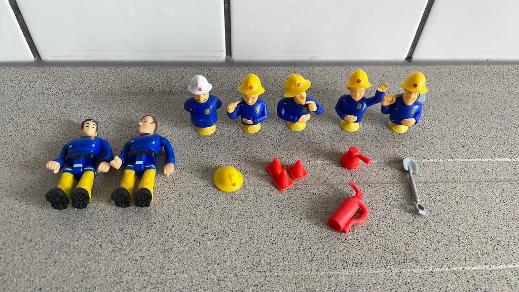 Brandweerman Sam poppetjes 7 stuks, Ophalen of Verzenden, Zo goed als nieuw, Actiefiguur of Pop