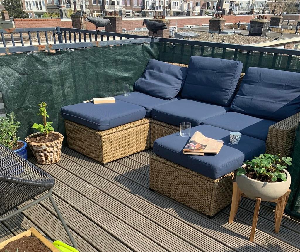 Loungeset IKEA Sollerön modulair, Tuin en Terras, Tuinsets en Loungesets, Ophalen, Gebruikt, Bank, 3 zitplaatsen