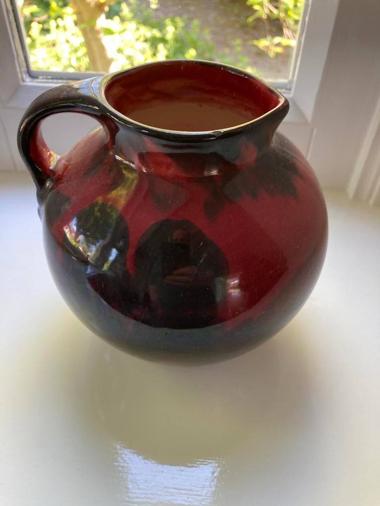 Rood zwarte  St. Lukas vaas Maarssen Made in Holland nr190, Antiek en Kunst, Ophalen of Verzenden