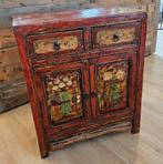 Antieke Chinese Kast - Rood met Handgeschilderde Details, Ophalen of Verzenden