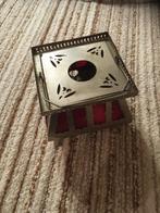 antiek theelicht verchroomd met oliebrander, Ophalen of Verzenden, Overige materialen, Minder dan 25 cm