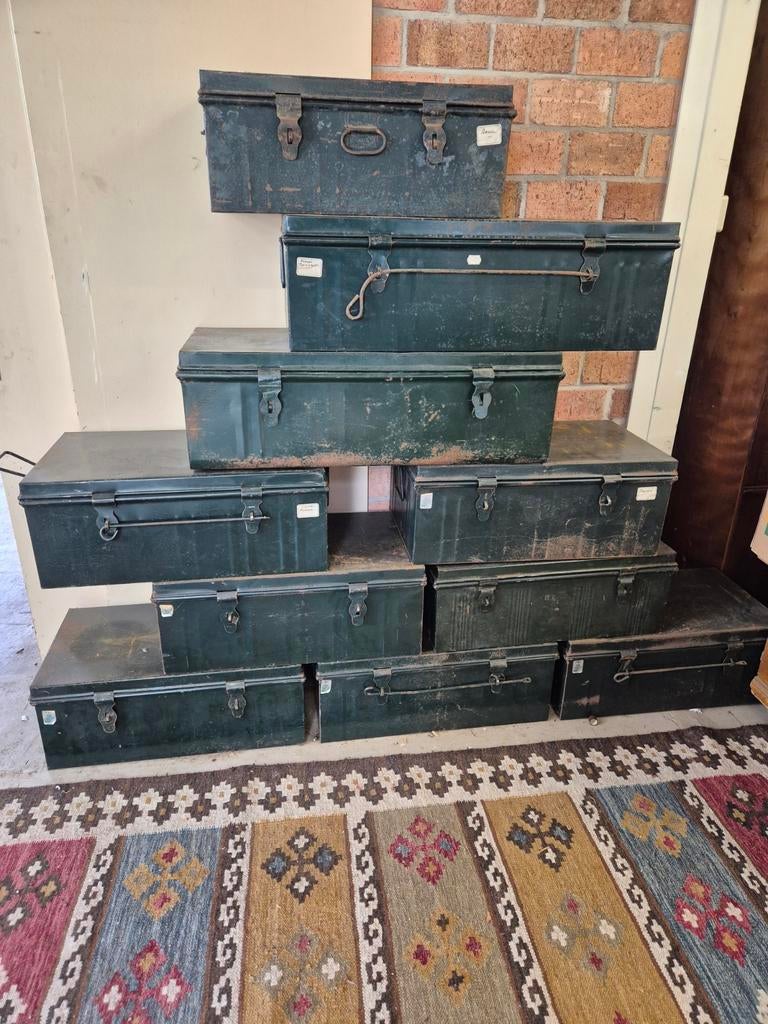 Partij metalen kisten, Ophalen of Verzenden, 50 tot 100 cm, Minder dan 50 cm, Minder dan 50 cm