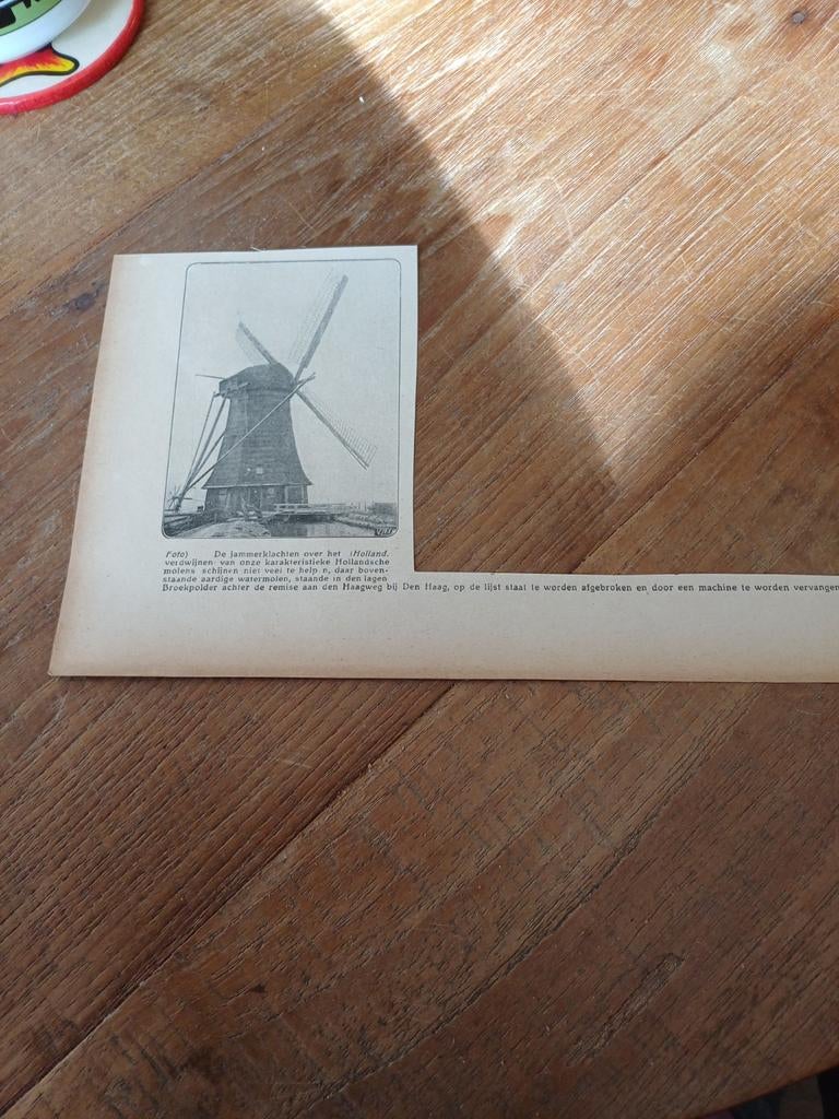 Knipsel molen Haagweg Den Haag 1923, Verzamelen, Tijdschriften, Kranten en Knipsels, Ophalen of Verzenden, 1920 tot 1940, Knipsel(s)