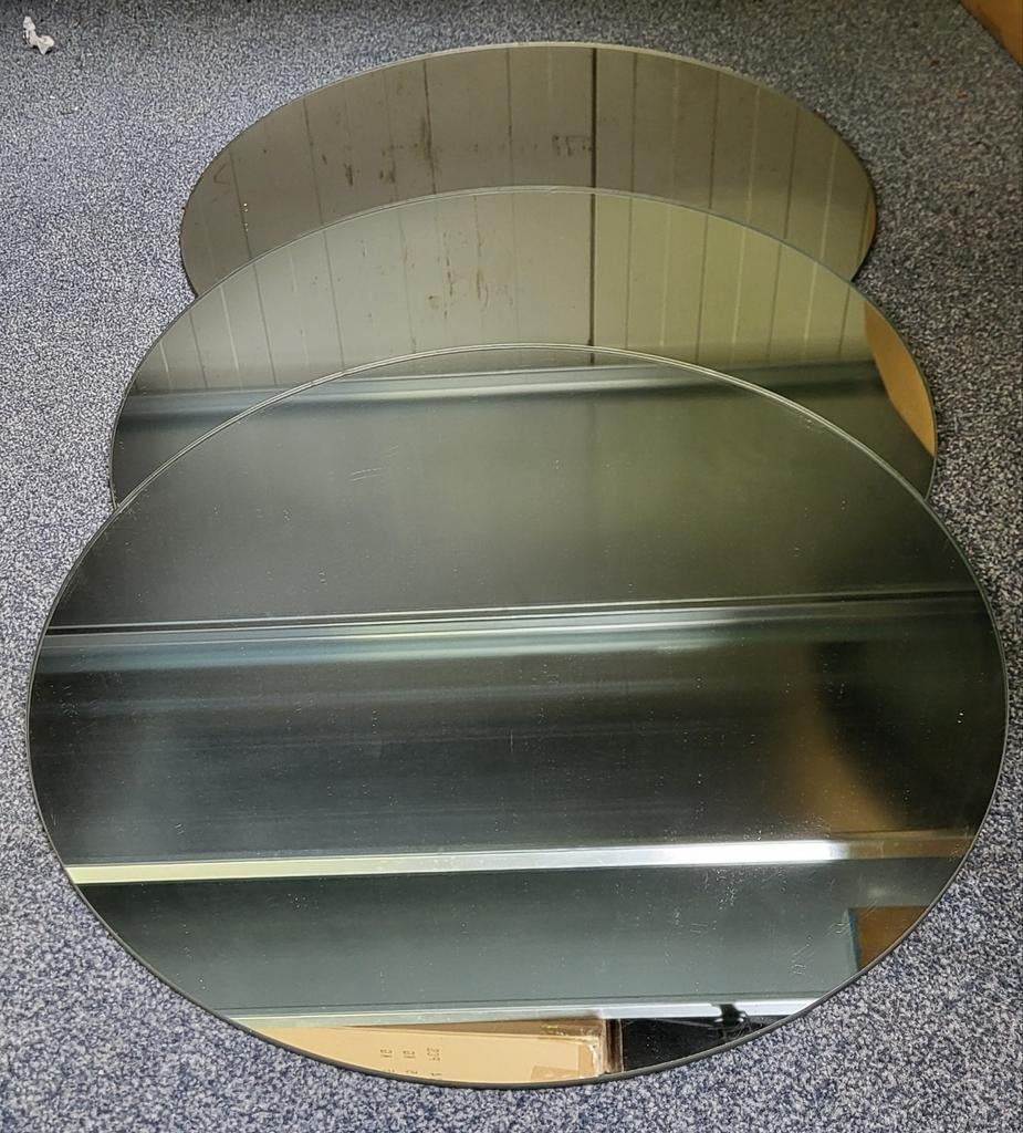 3 ronde spiegels zonder lijst, Huis en Inrichting, Ophalen, Rond, Zo goed als nieuw, Nvt