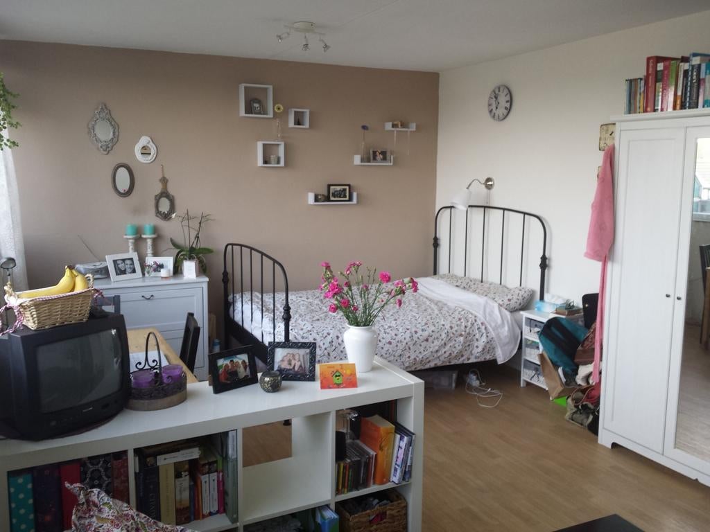 Ikea zwart metalen bedframe 140x200 cm, Ophalen, Gebruikt, Zwart, Tweepersoons