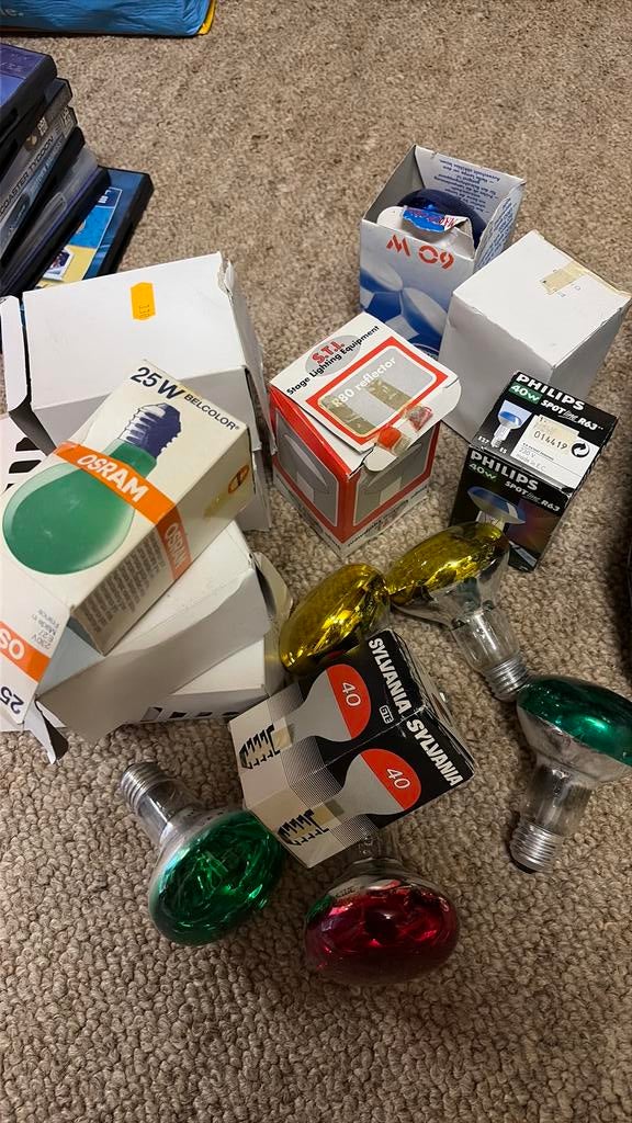 Gekleurde discolampen (gratis), Ophalen, Gebruikt, Minder dan 30 watt, Gloeilamp
