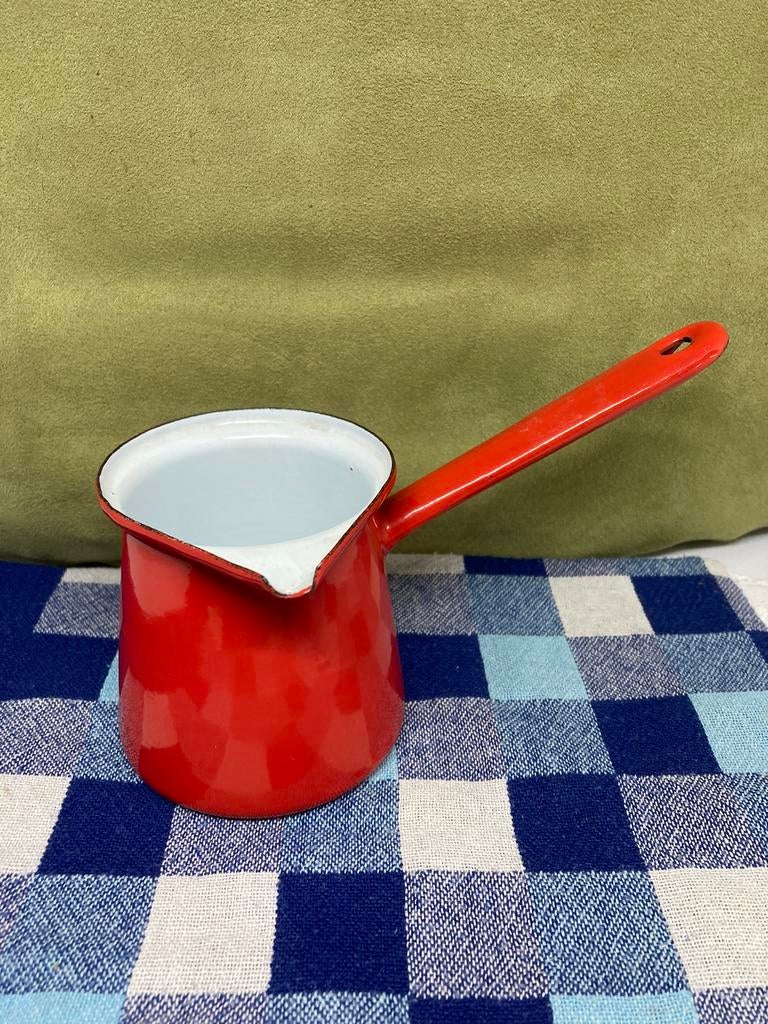 Vintage rood emaille koffieschenker (060223), Ophalen of Verzenden