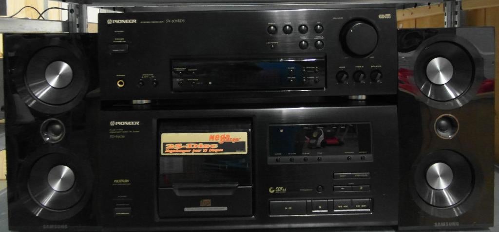 Pioneer SX-205 RDS met  PD-F606 CD speler 2switchonline, Zo goed als nieuw, 120 watt of meer, Stereo, Ophalen