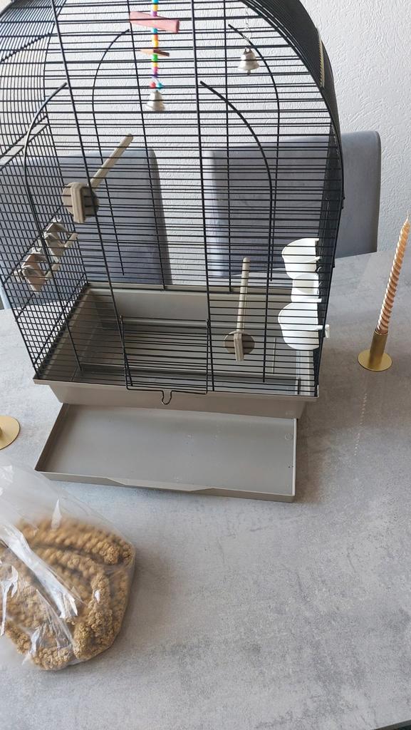 Te koop mooie vogelkooi 
Kooi 1 weken oud, Dieren en Toebehoren, Vogels | Hokken en Kooien, Zo goed als nieuw, Vogelkooi, Metaal