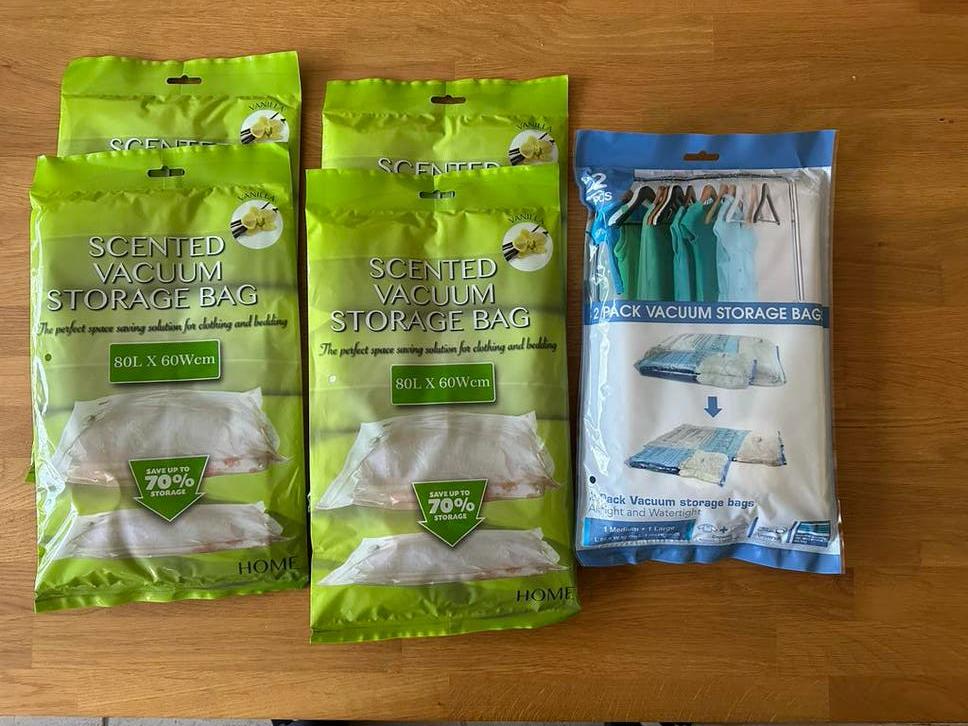 6 Nieuwe Vacuum Opbergzakken - Diverse Maten, 4x Vanille, Ophalen, Nieuw, Meerkleurig, Kunststof