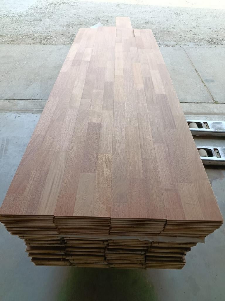 21M2 jatoba tropisch hardhout duo-parket #VERNIEUWD#, Parket, Gebruikt, Ophalen of Verzenden, 10 m² of meer