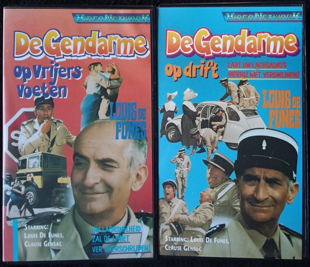 De Gendarme 2x vhs, Cd's en Dvd's, VHS | Film, Alle leeftijden, Ophalen of Verzenden, Zo goed als nieuw