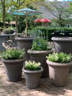 Colorato terracotta pot vaso con due | Terracotta Bloempot, Rond, Nieuw, Ophalen of Verzenden, Balkon