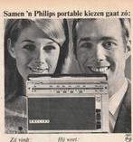 Retro reclame 1966 Philips portable radio hij en zij weten, Verzamelen, Retro, Verzenden, Overige typen