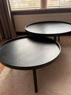 Salontafel set WOOOD Mesa Rond - 2 zwarte bijzettafels, Ophalen, Rond, 50 tot 100 cm, Zo goed als nieuw