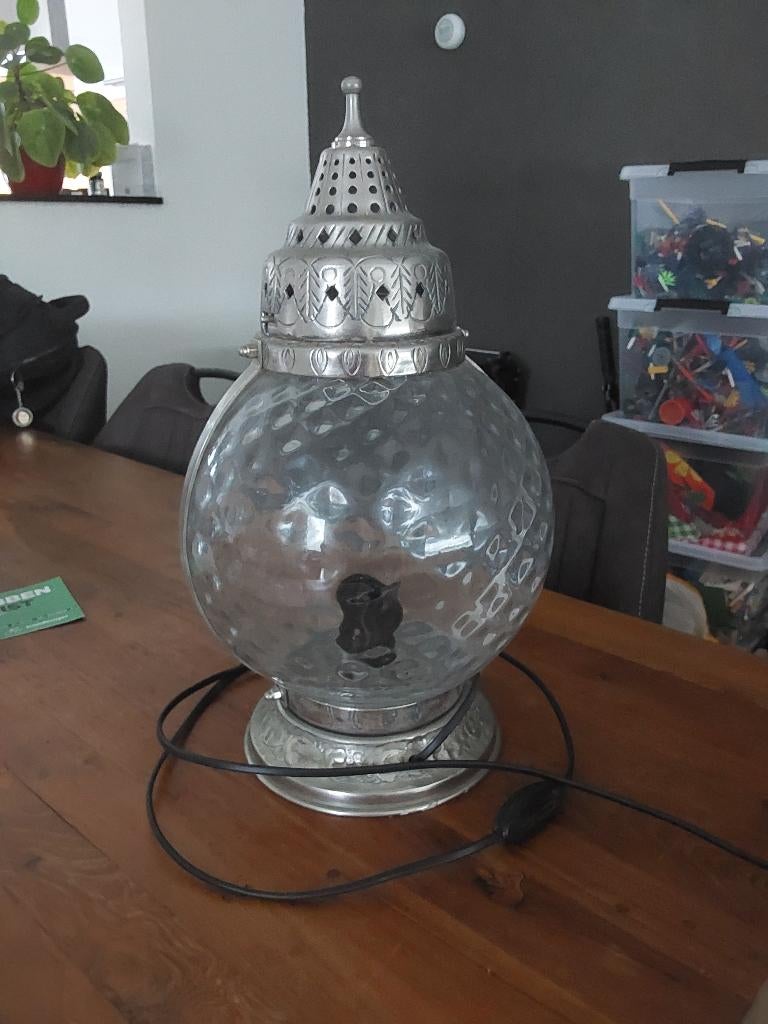 Staande tafel lamp glas prijs per 3 stuks, Ophalen, Gebruikt, Glas, Minder dan 50 cm