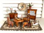 Vintage piepkleine poppenhuis houten meubeltjes accessoires, Verzamelen, Poppenhuizen en Toebehoren, Ophalen, Gebruikt, Poppenhuis