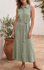 Groene linnen jurk van Mango, maat S, Mango, Ophalen of Verzenden, Zo goed als nieuw, Maat 36 (S)