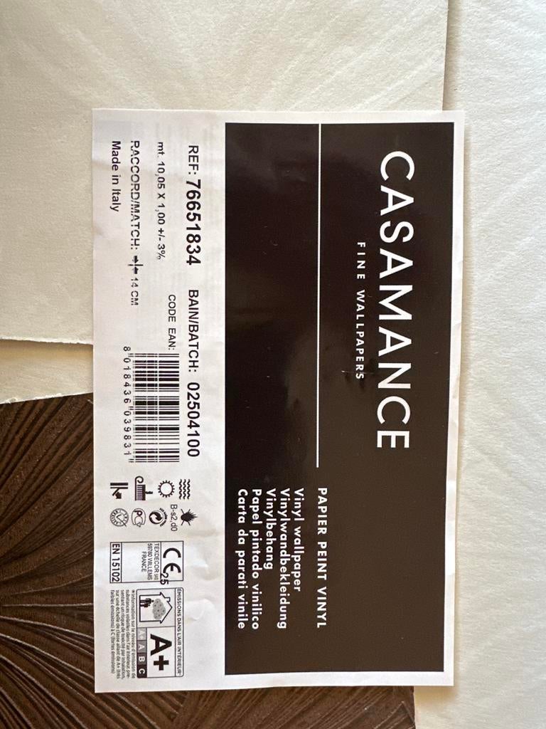 Casamance vinyl behang met patroon, Ophalen of Verzenden, 10 tot 25 m², Bruin