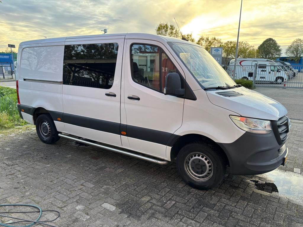 Mercedes-Benz Sprinter 2021 L2H1 dubbele cabine, Auto's, Bestelauto's, Wit, 2304 kg, Particulier, Start-stop-systeem