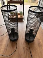 Set van 2 E27 tafellampen - Zwart gaas design, Ophalen of Verzenden, Gebruikt