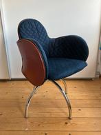 4 Vico Magistretti Zadel Stoelen De Padova, Huis en Inrichting, Stoelen, Ophalen, Gebruikt, Blauw, Leer