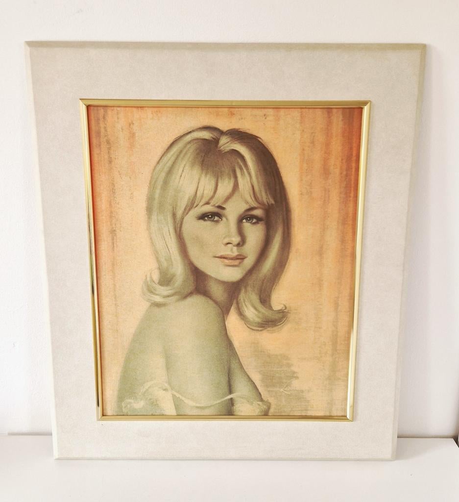 Vintage artprint jaren 70 schilderij james bond stijl, Ophalen of Verzenden, Huis en Inrichting