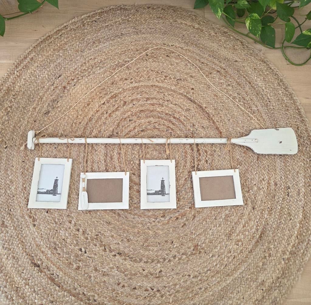 Fotocollage Houten Peddel 4 lijstjes 110 cm., Ophalen of Verzenden, Zo goed als nieuw, 100 tot 125 cm, Minder dan 50 cm