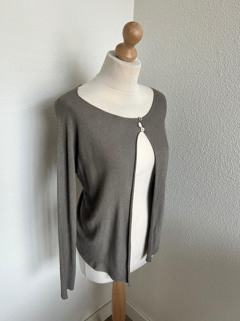 Carola van Benthem maat L-XL grijs zilver kort vest 3189, Carola van Benthem, Maat 46/48 (XL) of groter, Ophalen of Verzenden