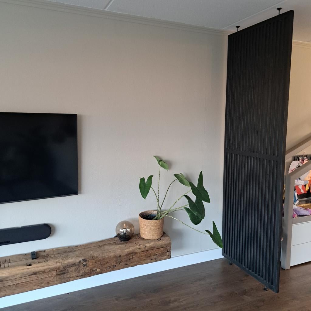 Stijlvolle zwarte roomdivider / scheidingswand, Huis en Inrichting, Woonaccessoires | Kamerschermen, Ophalen, Zo goed als nieuw