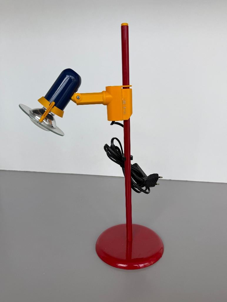 Vintage Memphis Stijl Massive Bureaulamp Jaren '80 Design, Ophalen of Verzenden, Zo goed als nieuw, Metaal, Minder dan 50 cm