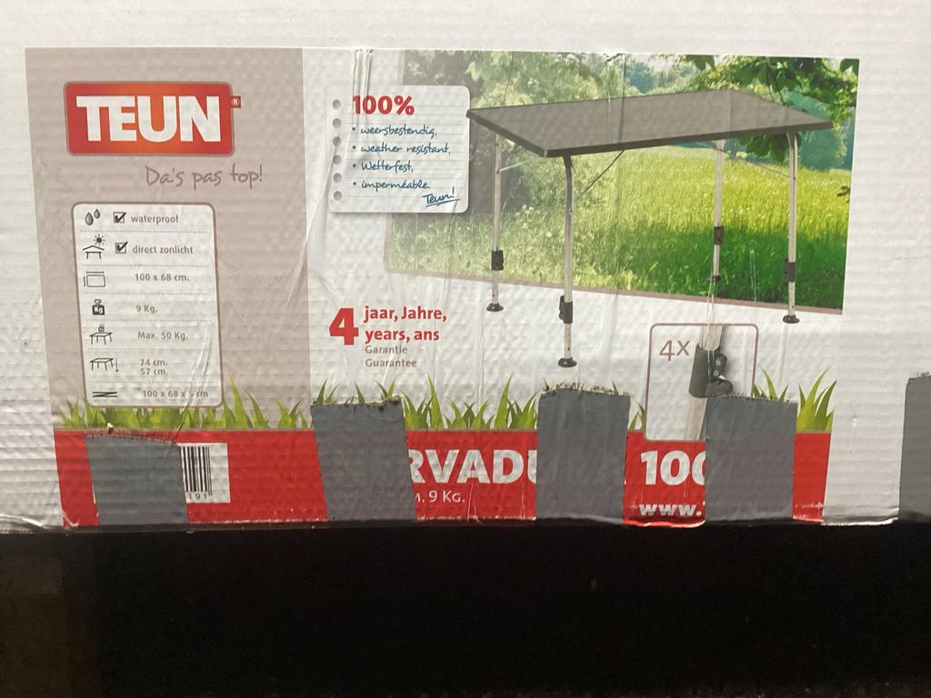 Campertafel onbeschadigd met verstelbare poten, Ophalen of Verzenden, Zo goed als nieuw