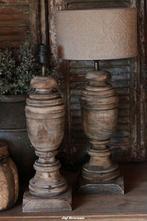 Robuuste baluster tafellamp vintage brown, Www.jufbrocante.nl, Www.jufbrocante.nl, Nieuw, Ophalen of Verzenden