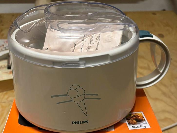 Philips IJsmachine - Maak zelf heerlijk ijs!, Witgoed en Apparatuur, IJsmachines, Zo goed als nieuw, Koelelement, Ophalen of Verzenden