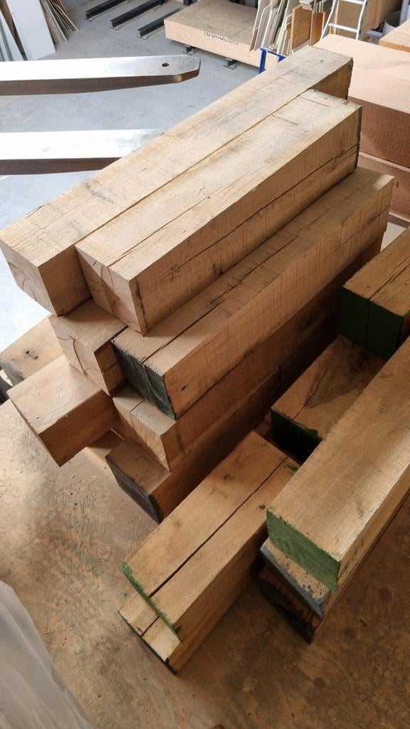 Partij eiken balken (150x150) | 30 - 100 cm, Ophalen of Verzenden, 250 cm of meer, Balken
