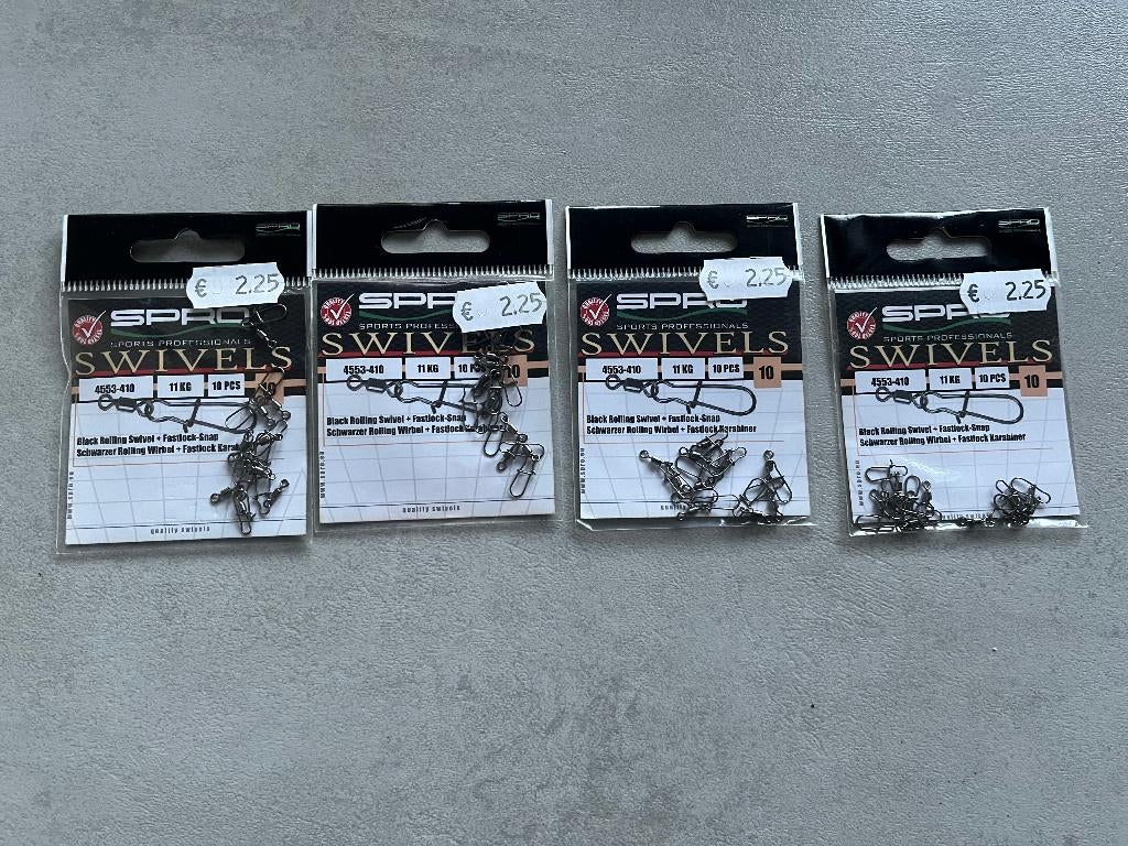 adv 269 / NIEUW set 4 pakjes swivels SPRO, Ophalen of Verzenden, Nieuw, Overige typen