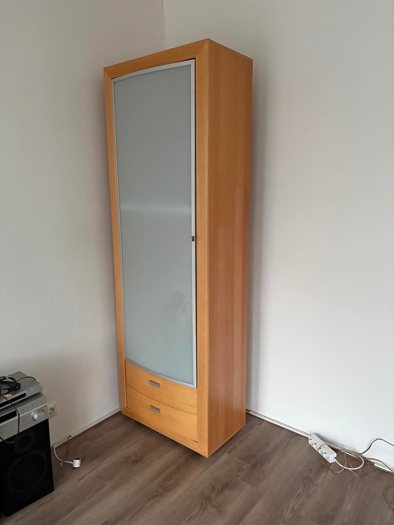 Hoge beuken kast, Ophalen, Met deur(en), 50 tot 100 cm, Zo goed als nieuw