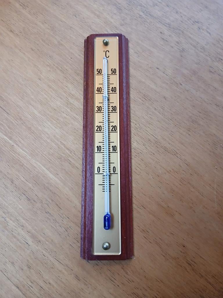 Thermometer, oud model,  werkt goed., Ophalen of Verzenden, Gebruikt, Binnenthermometer