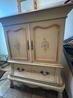 Antieke craquelé kast met bloemmotief opknappertje, Ophalen, Gebruikt