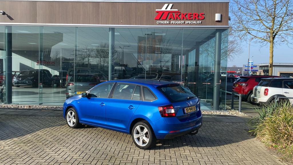 Skoda Rapid Spaceback 1.0 TSI Greentech Clever, Auto's, Parkeersensor, Gebruikt, Euro 6, Blauw